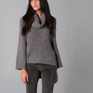 Theory Jufina Granito Gray Wool Cashmere Pullover Sweater Small
